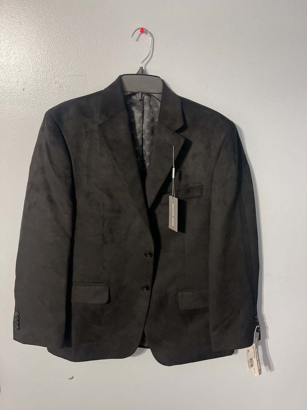 Michael Kors Men's Black Faux Suede Two-Button Sport Coat Blazer